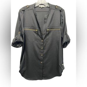 Calvin Klein button down top black size S